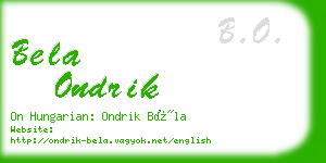 bela ondrik business card